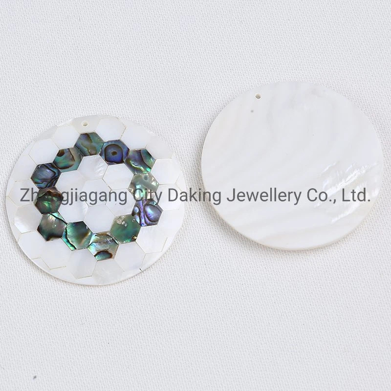 Wholesale/Supplier Natural Mother of Pearl Mosaic Round Coin Shape Shell Pieces Jewelry Accessories