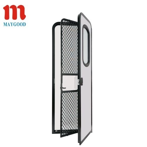 Maygood RV Accesorios al por mayor Campamento de aluminio remolque Caravana RV Entrada Puerta con Mosquitera