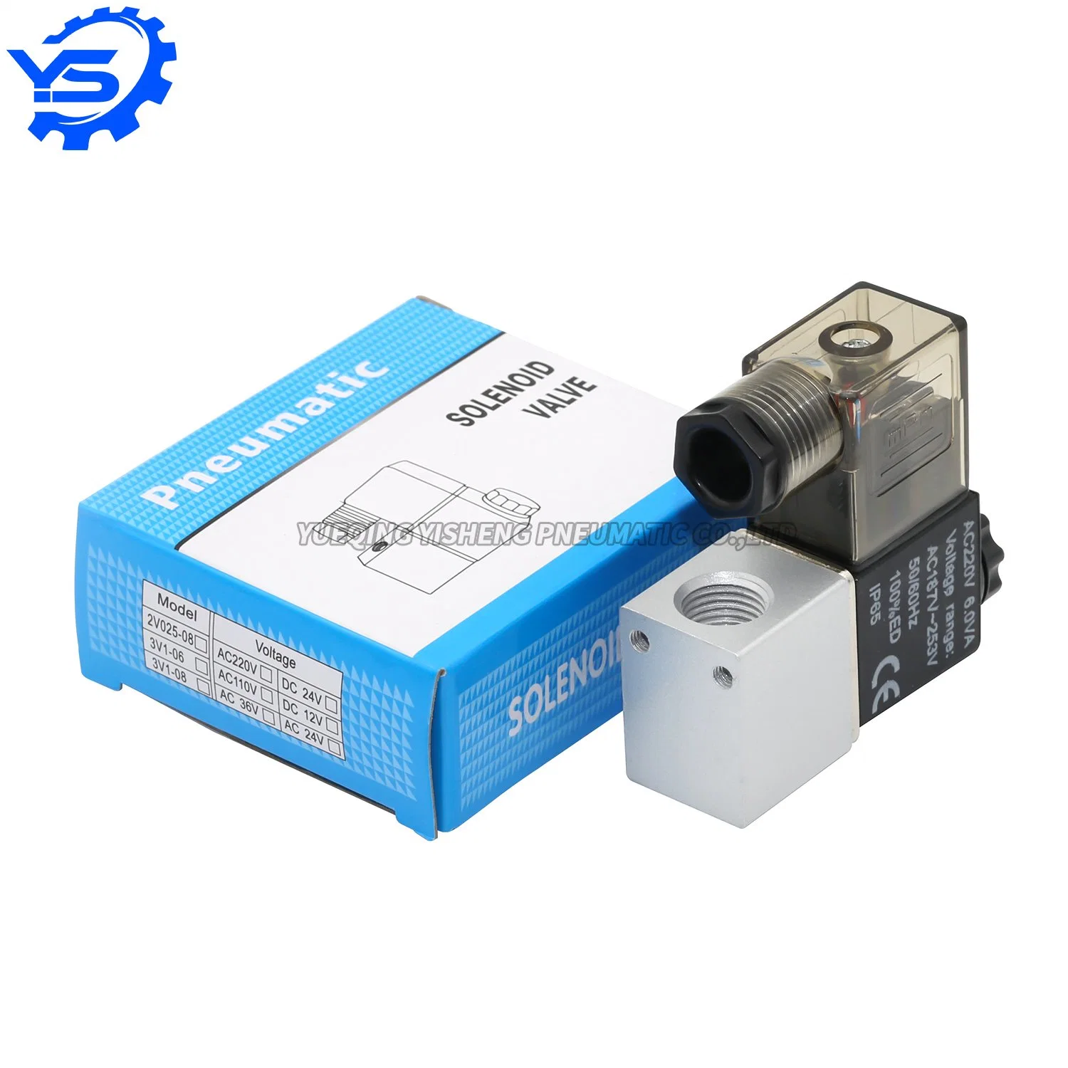 2V025-08 1/4 Port AC220V DC24V Airtac 2/2 Aluminum Pneumatic Air Electric Solenoid Valve