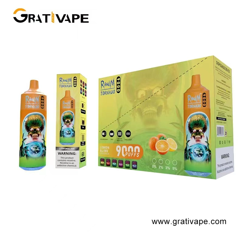 Venda por grosso de Tornado Randm 9000 Puffs Design selvagens 850mAh e cigarros Pen Vape descartáveis