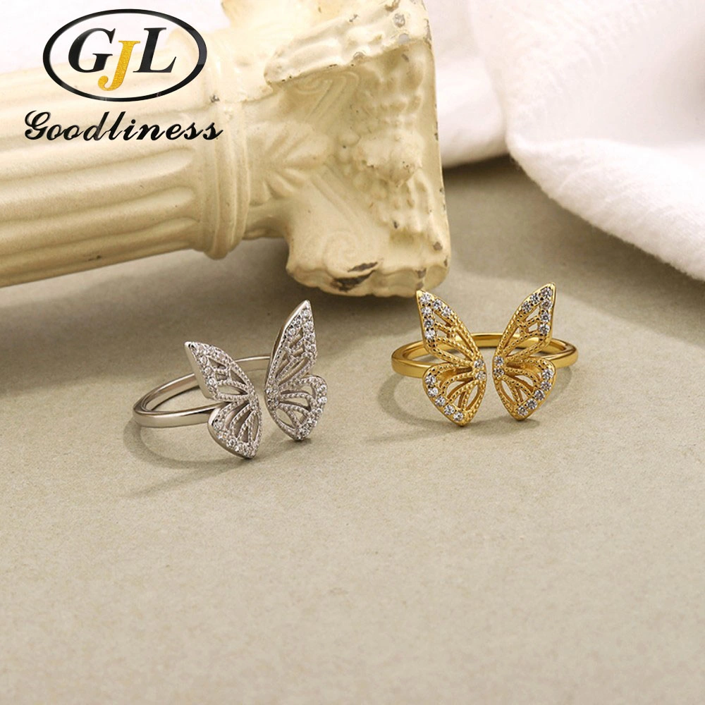 2023 New Design S925 Silver Jewelry Butterfly Ring for Women Daily Wear