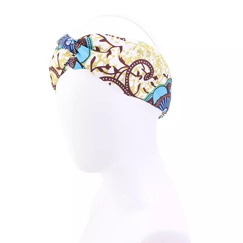 Europe and United States Fashion Sports Hairband Yoga Bundle Sweat-Absorbing Headband New Ladies Wide-Brimmed Printed Headwear