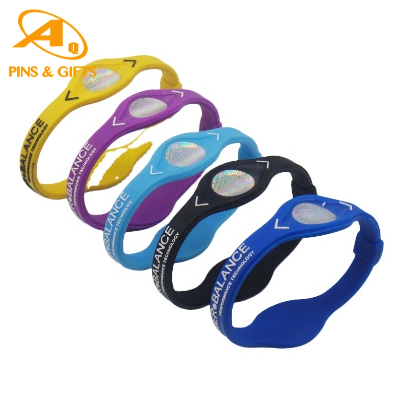 Цвет блеск Custom силиконовый каучук браслет UV ПВХ антимоскит RFID Healthcare Fashion NFC Sport USB Slap Power balanc E Браслет