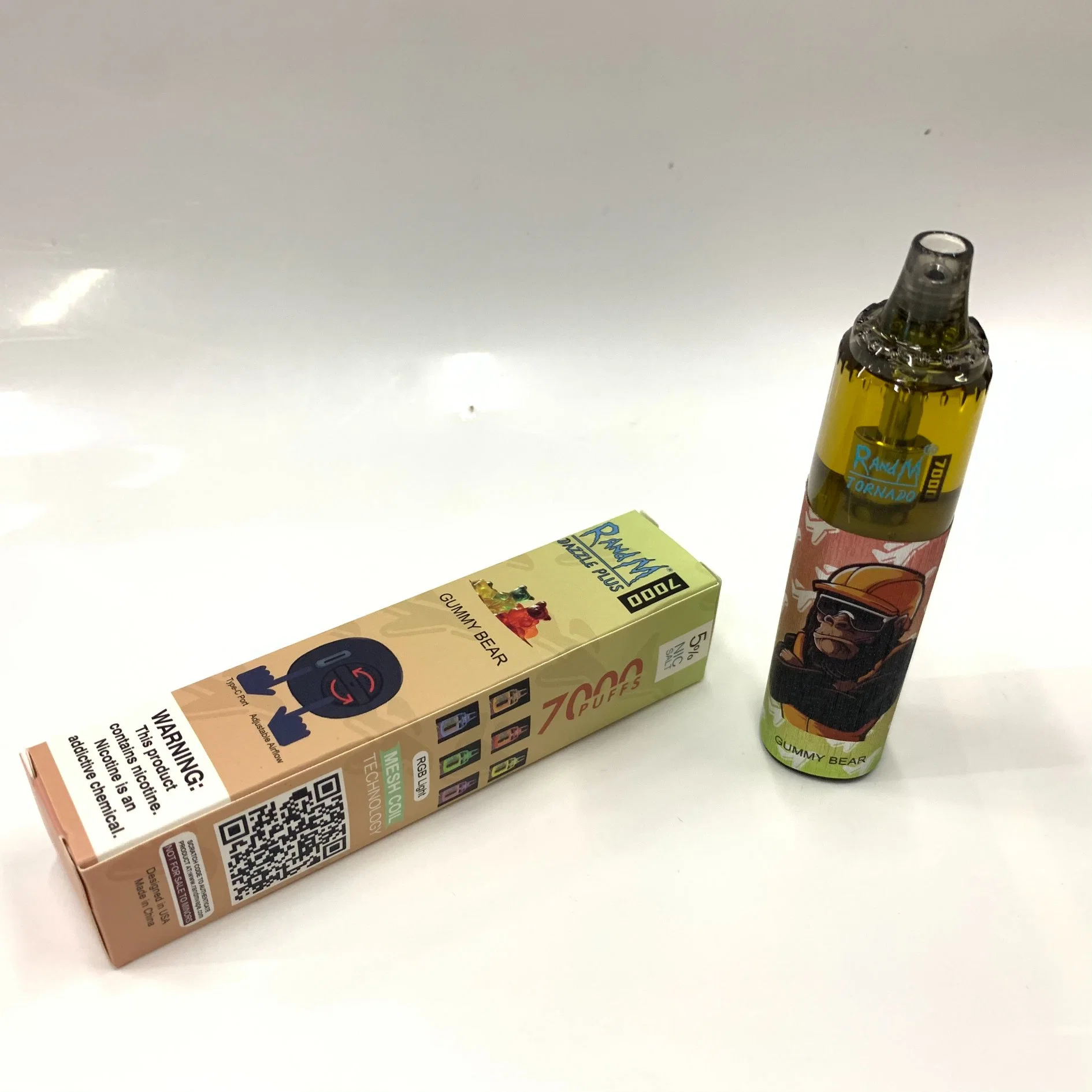 Wiederaufladbarer elektronischer Rauchdampfstift mit Custom Full Pack 6% Nikotin Salz Rechenbare Vape Einweg Pen Verpackung