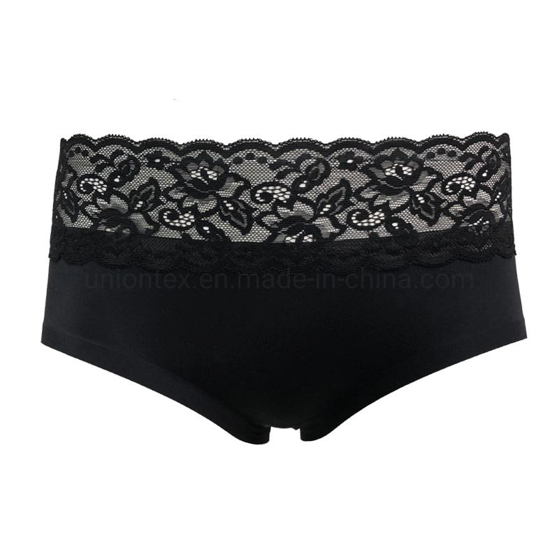 Lady's Brief Full Protection Underwear with High Quality Lace