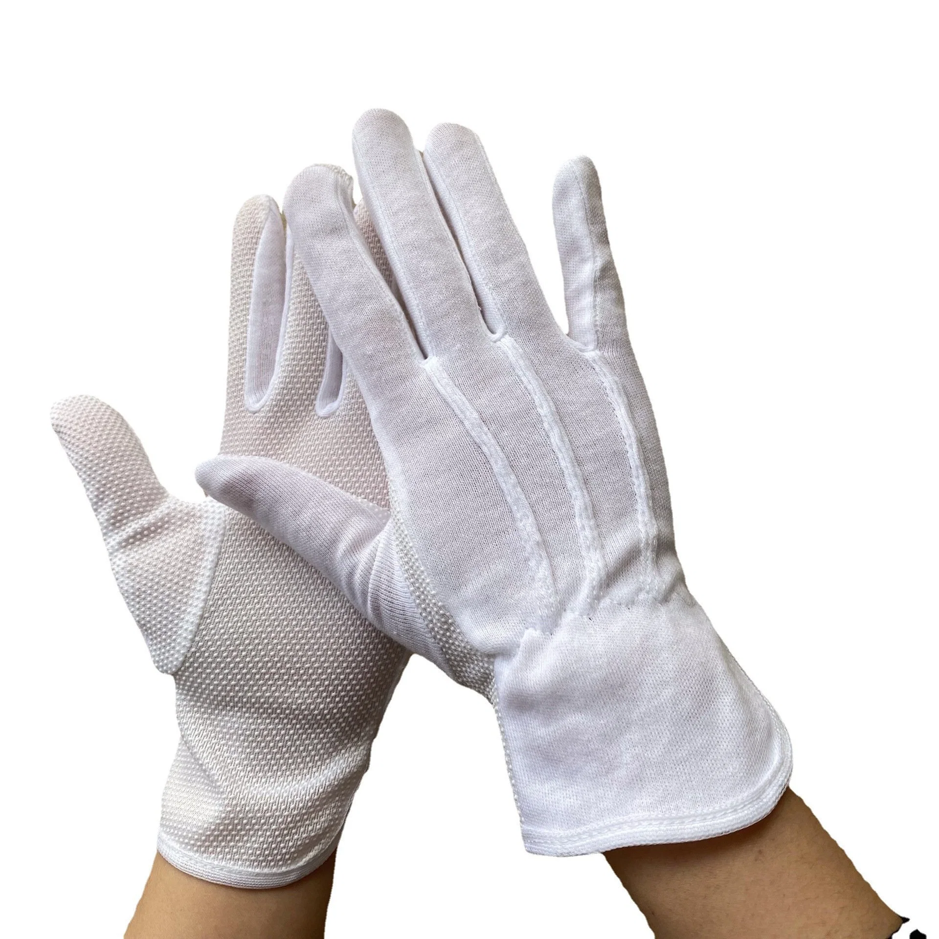 OEM Custom Marching Band White Cotton Gloves Ceremony Cotton Gloves Good Quality Cotton Safety Gloves by Jinlongyuan