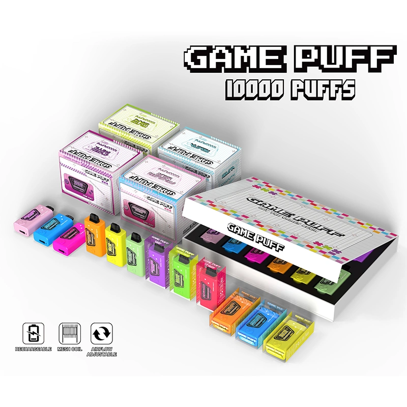 100% Original Airflow Game Puff Disposable E Cigarette 10K Puffs Mesh Coil Wholesale/Supplier Price