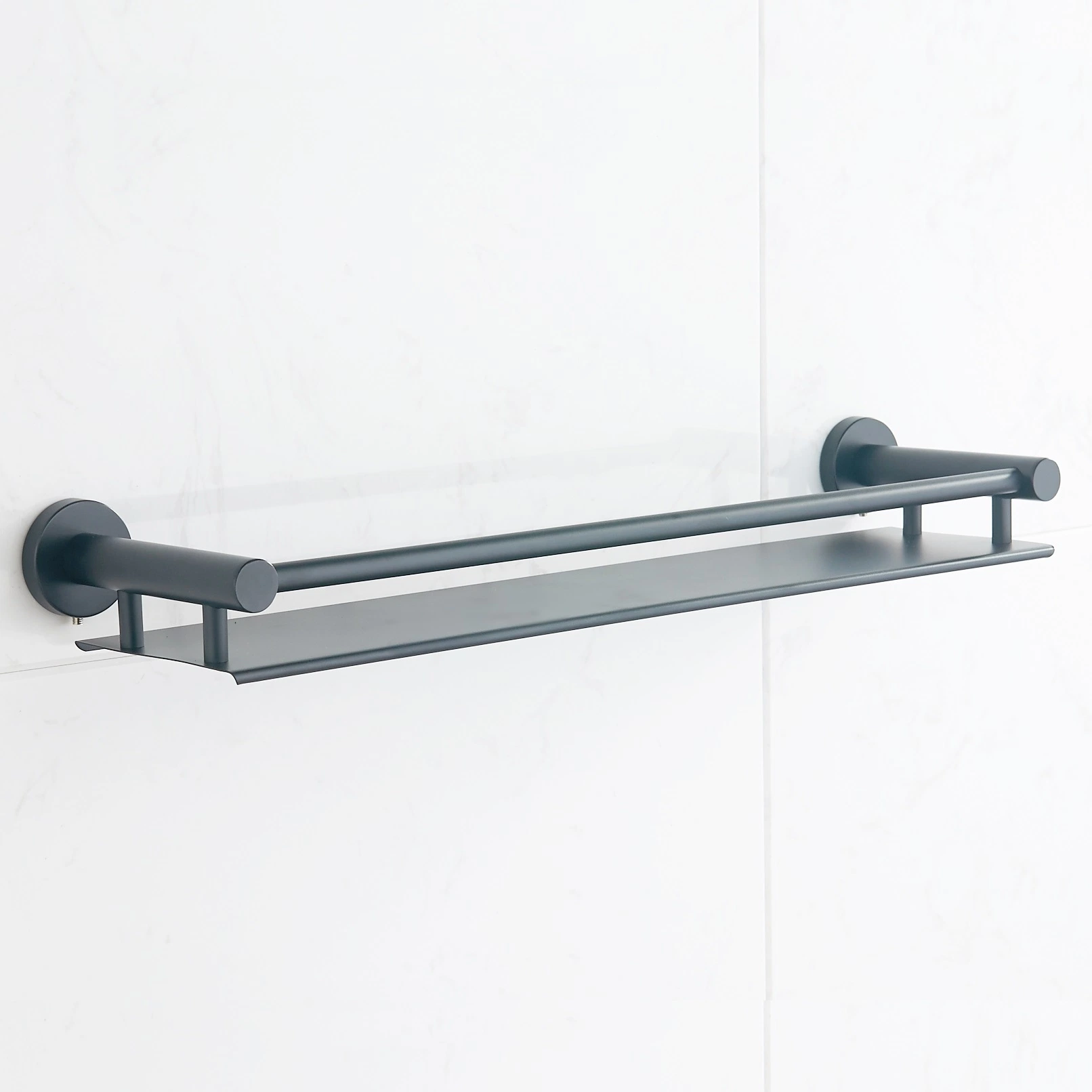 Black 304 Stainless Steel Hotel Shower Storage Wall Mounted Bathroom Shower Shelf