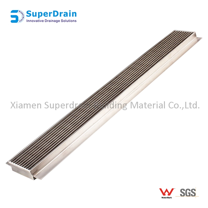 China Supplier Stailess Steel Linear Shower Drain with Outstretched Panel