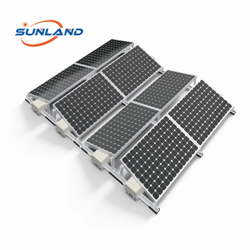 Concrete Foundation Aluminum Alloy Solar Ballast Mounting System Solar Ballasted System