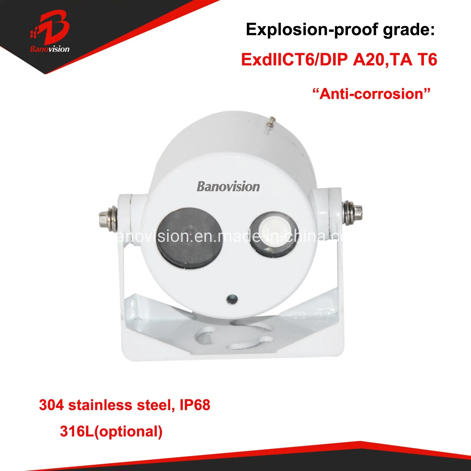 Anti-Corrosion Mini Dome IP IR Surveillance Ik68 Explosion CCTV Camera