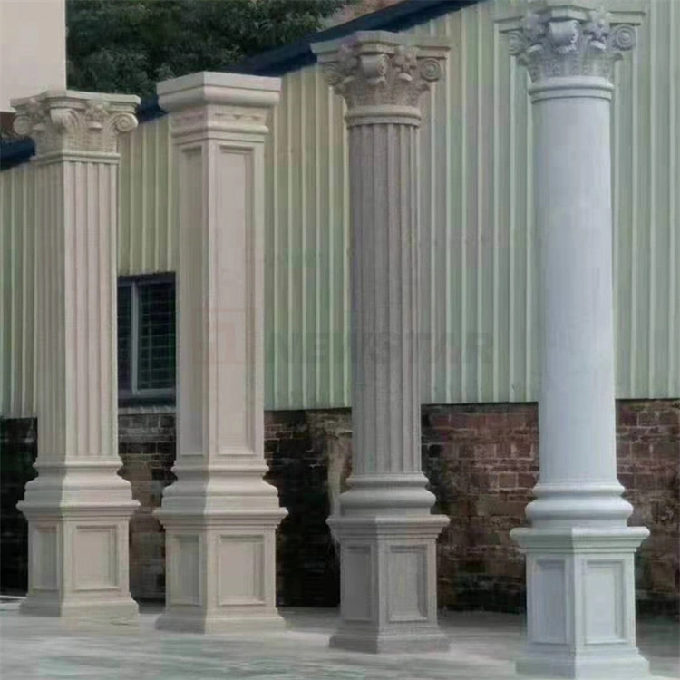 Exterior Interior Decorativo edificio columna de granito Piedra Natural columna griega Columnas romanas blancas Pilar de mármol