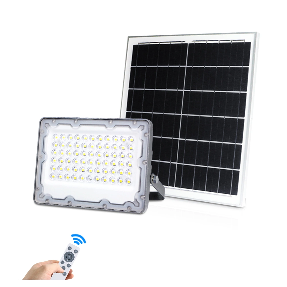 LiFePO4 Battery 60W Rechargeable Solar Powered Floodlight LED Flood Lights with CCTV Camera