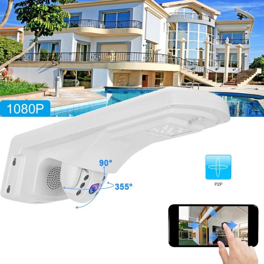 Impermeable al aire libre WiFi PTZ 1080P, fuente de luz de doble cámara CCTV