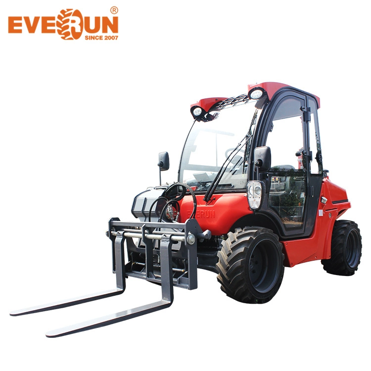 Factory Price Everun Ert1500 Construction Machinery Equipment 4 Wheel Drive with Mini Front End Telescopic Mini Telescopic Wheel Loader for Sale