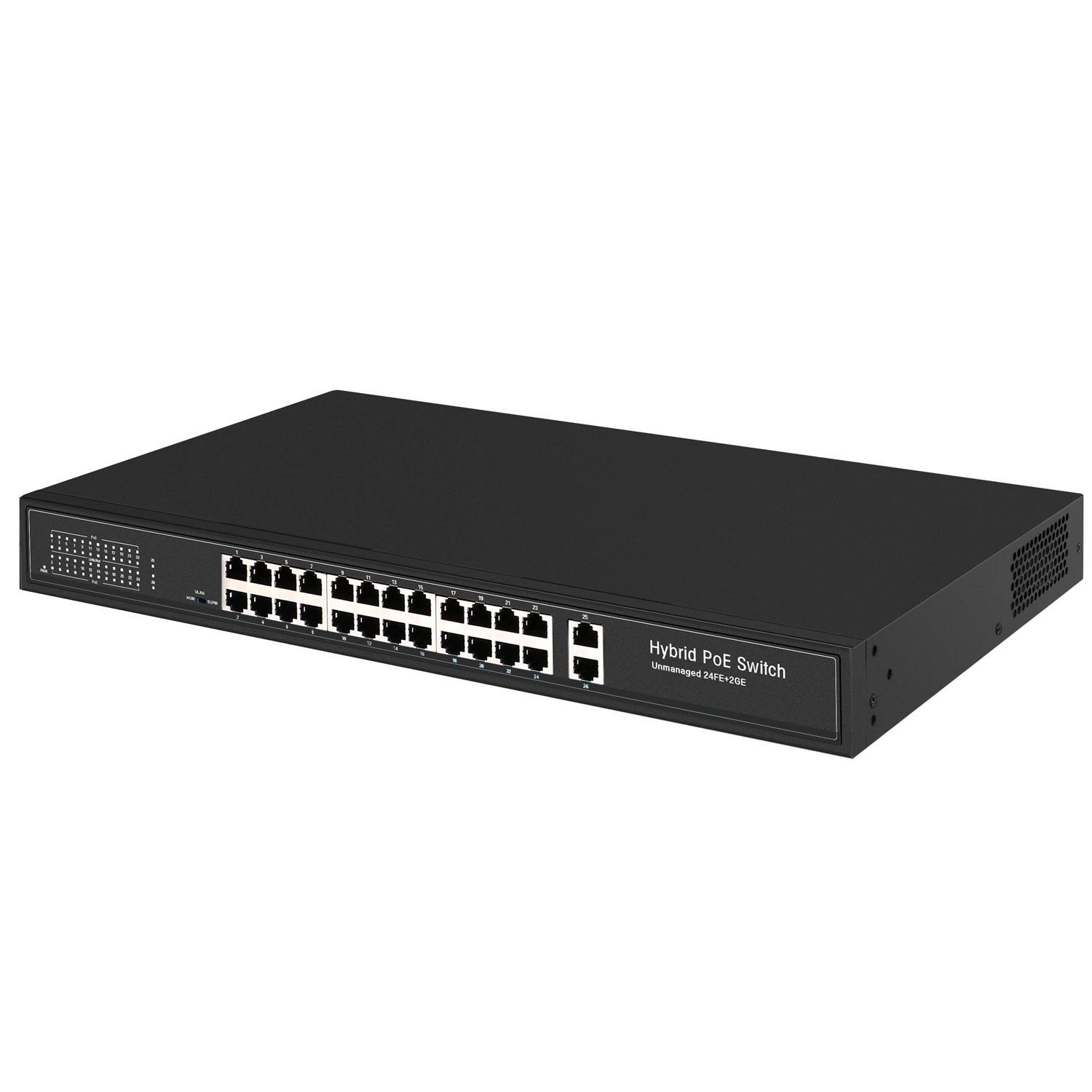 24 Port Poe Switch with 2 1000m Ge Uplink Port 10/100Mbps Power for IP Camera and VoIP Phone (TP2624F)