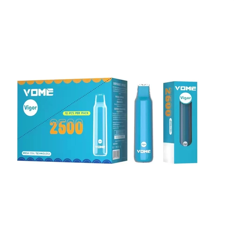 2022 Newest Coming Vome Vigor 2500 Puffs Disposable/Chargeable E Cigarette 6.5ml Pre-Filled 850mAh Power Battery Vertical Coil Vapes Pen Starter Kit Original Wholesale/Supplier