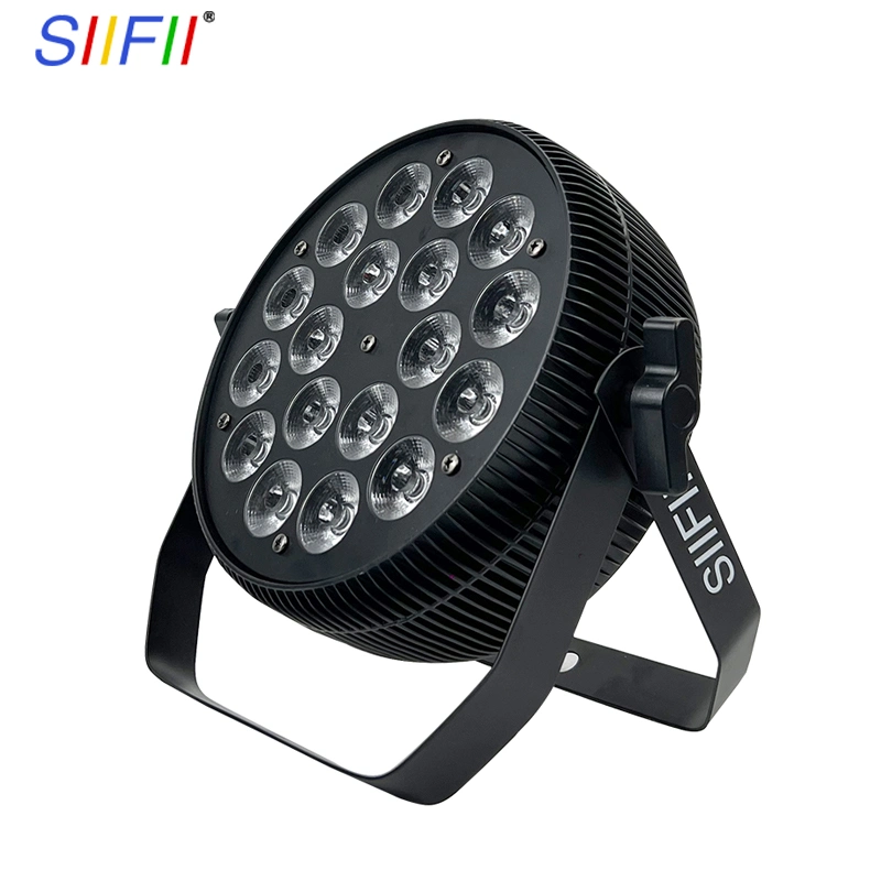 DMX Control 18*10W /12W/15W/18W LED RGBW 4in1 /5in1/ 6in1 Flat PAR Light DJ Party Disco Stage Wash Effect Lighting