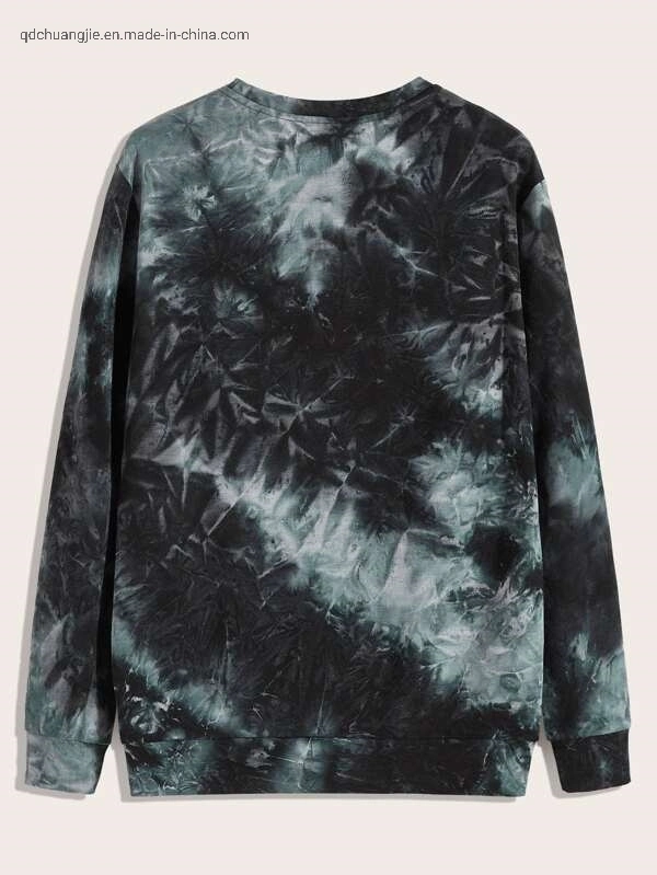 Los hombres chicos abstracto impresión patrón cayó suave tinte seguro Sudadera Outwear Casual