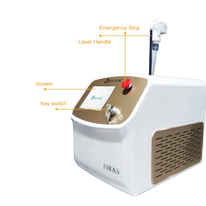 2022 Genhume Depilación portátil el equipo de la belleza de la piel de la máquina láser de diodo 808nm El equipo de Salón de belleza Depilación Láser Máquina de belleza