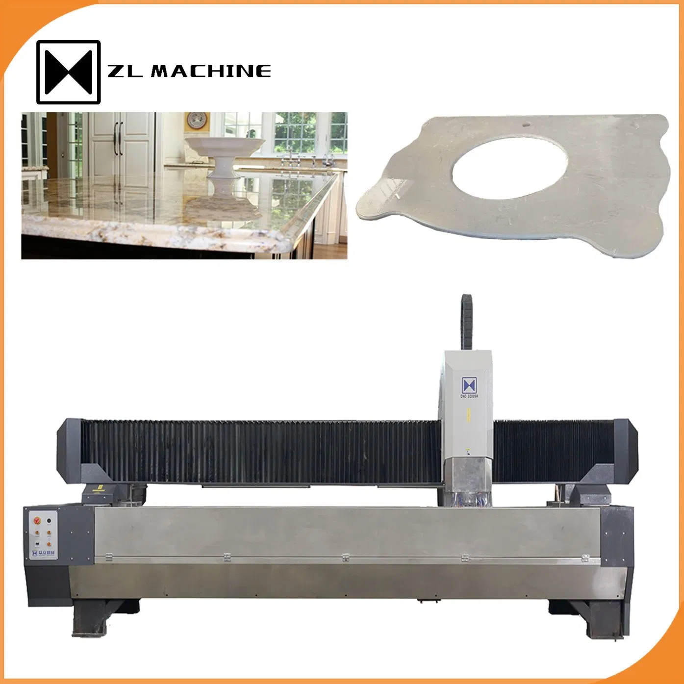 Automatic Stone CNC Router Machine for Kitchen Bathroom Countertop Grinding Milling Polishing CNC Work Center Machinery for Granite Marble Quartz Price for Sale