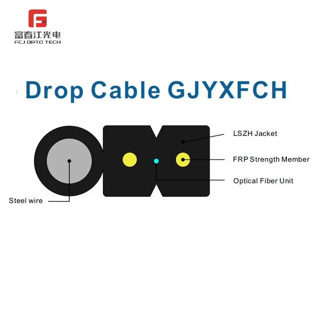 Fcj 2 Core Outdoor GJYXFCH Figure 8 Fiber Optic Drop Cable FTTH