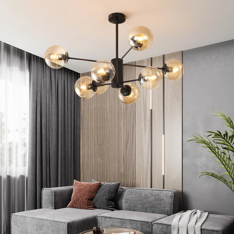 Bedroom Dining Room Kitchen Ceiling Pendant Lamp Glass Ball E27 LED Chandelier