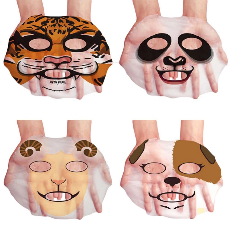 2022 Korean Custom Cute Animals Print Panda Cartoon Face Beauty Moisturizing Lifting Collagen Facial Sheet Mask