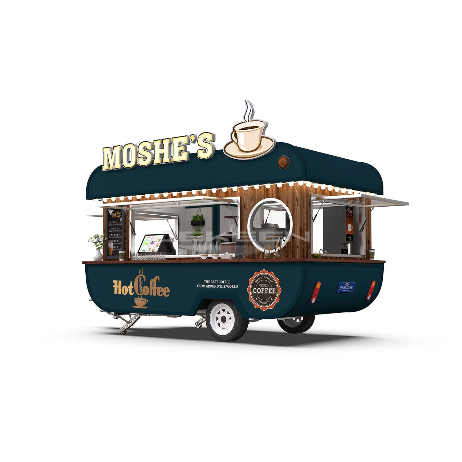 Jekeen Food Truck Cart CE Approved Environmental Mobile Business Trucks for Sale-Moshe