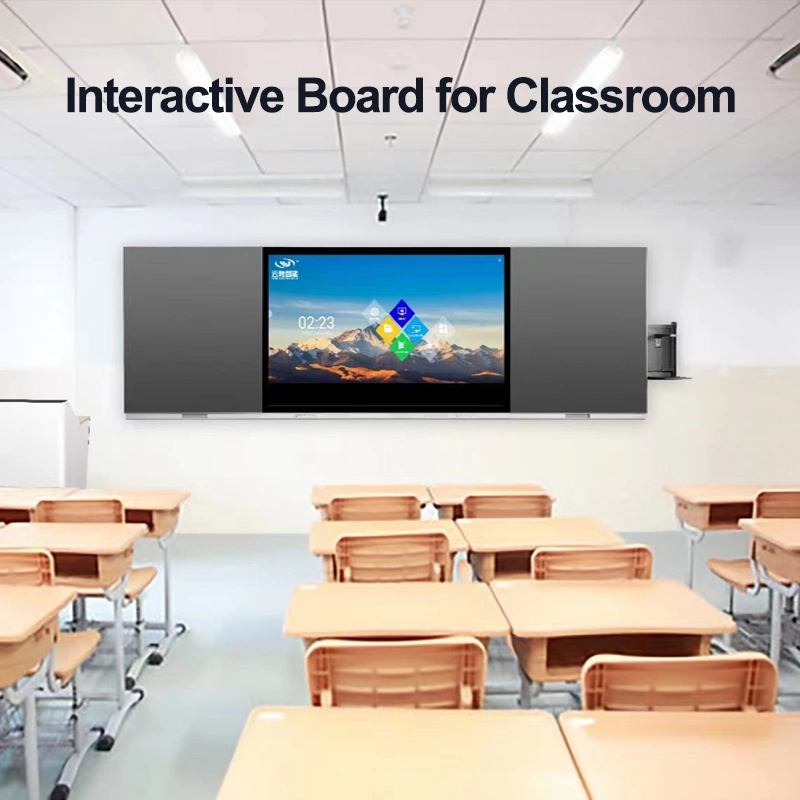 OEM ODM 55 65 75 86 100 pulgadas todo en Un tablero de la escuela multi-táctil de PC pizarra interactiva Smart Board Con sistema dual