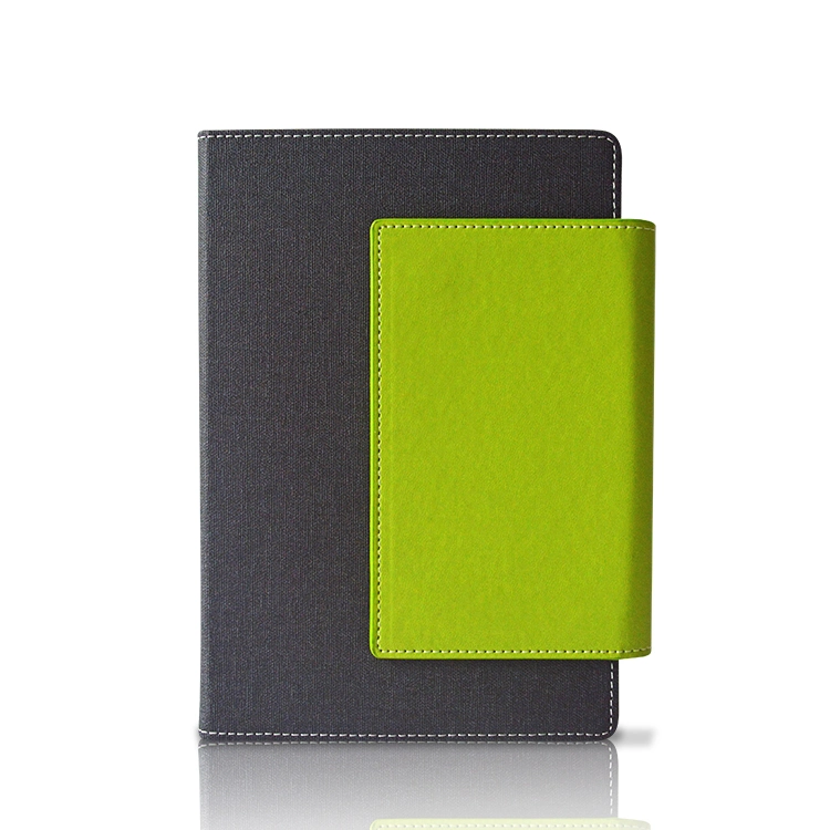 2023 Custom Logo A5 Folio Journal Diary Planner Agenda Green PU Leather Notebook with Pen Holder