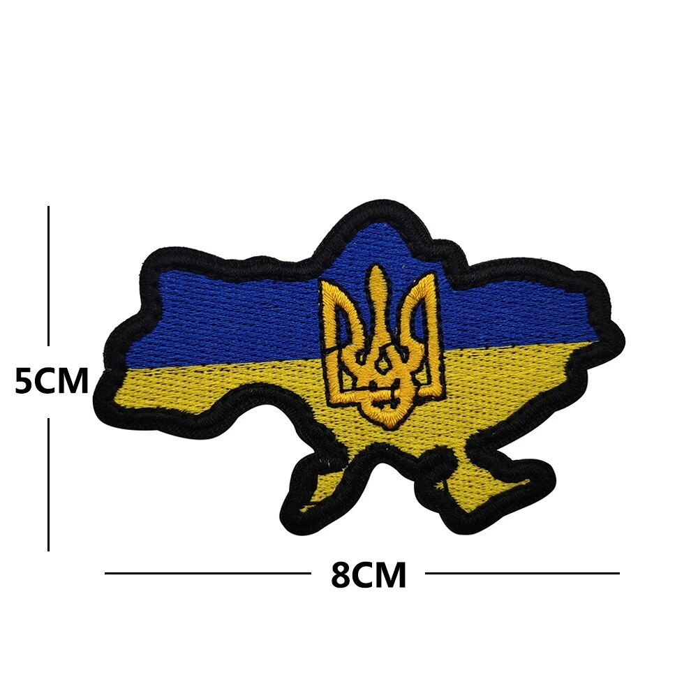 Custom Ukraine Embroidered Reflective PVC Patches Hook & Loop Ukrainian Shield Badge Tactical Pride Flag for Backpack