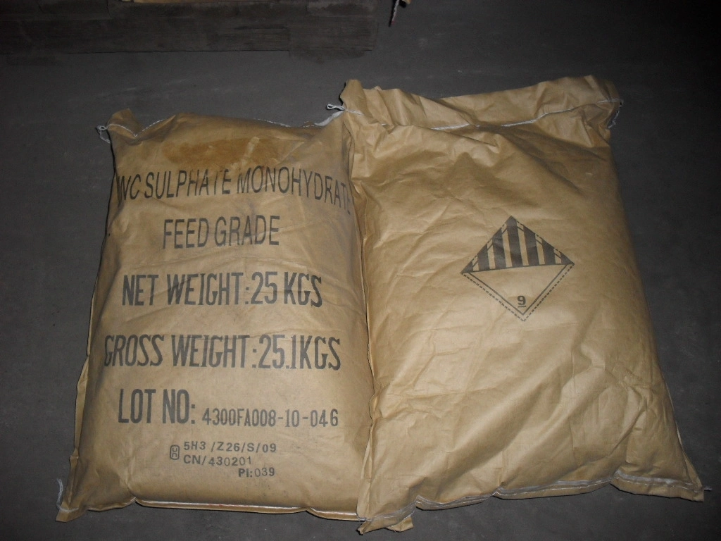 Zn de pureza elevada, elemento de traço mínimo de 35%, fertilizante orgânico Sulfato de zinco sal monohidratado