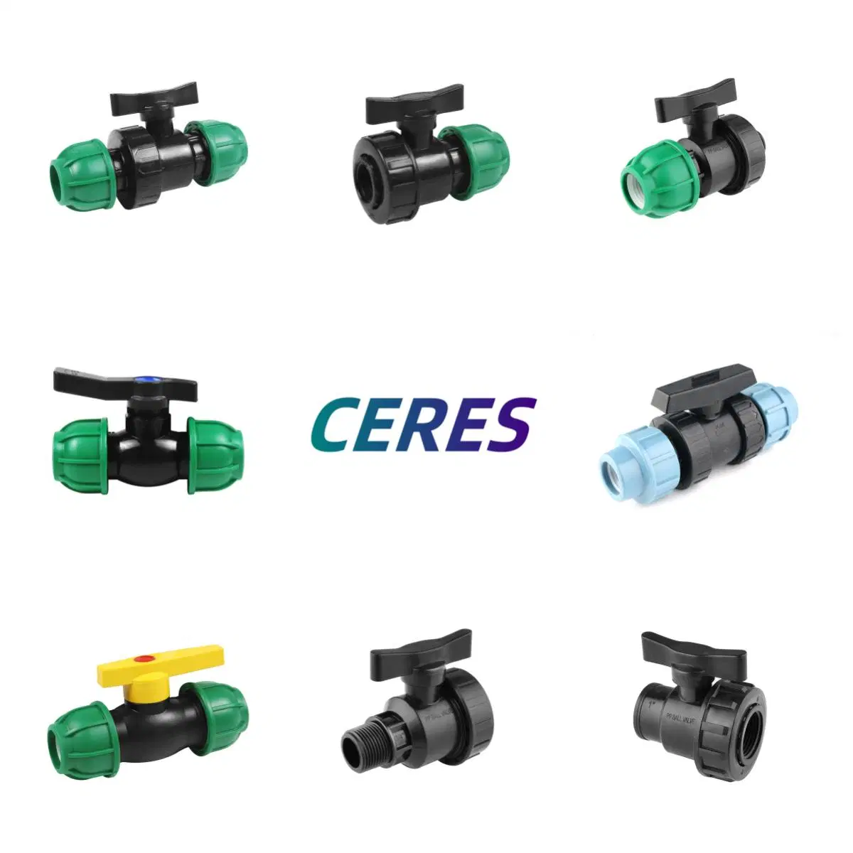 PP Plastic Two Way Female Ball Valve Use for All Kind of Water System