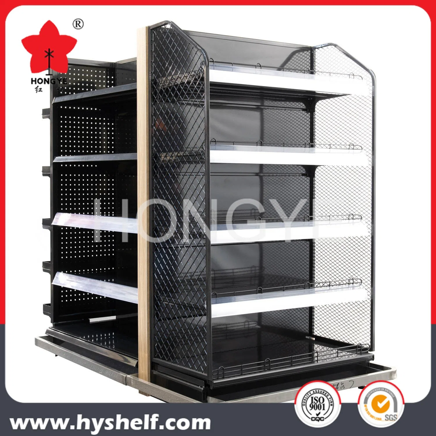 Modern Supermarket Shelf Mesh Back Shelves Furniture