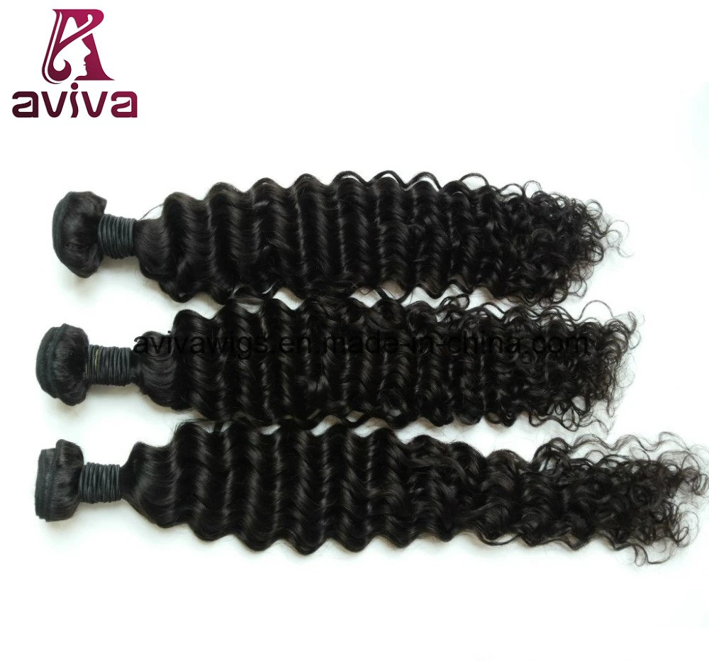 Vierge naturelle péruvienne d'onde Profond Hair Extension