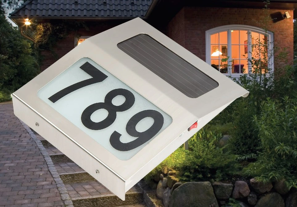 Outdoor Used Solar House Number Display LED Garden Light