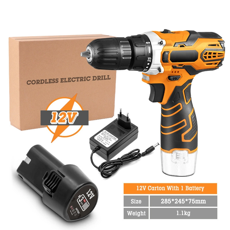 Cordless Drill Set, Power Drill 59PCS with 3/8 Inch Keyless Chuck, 25 3 Clutch Electric Drill