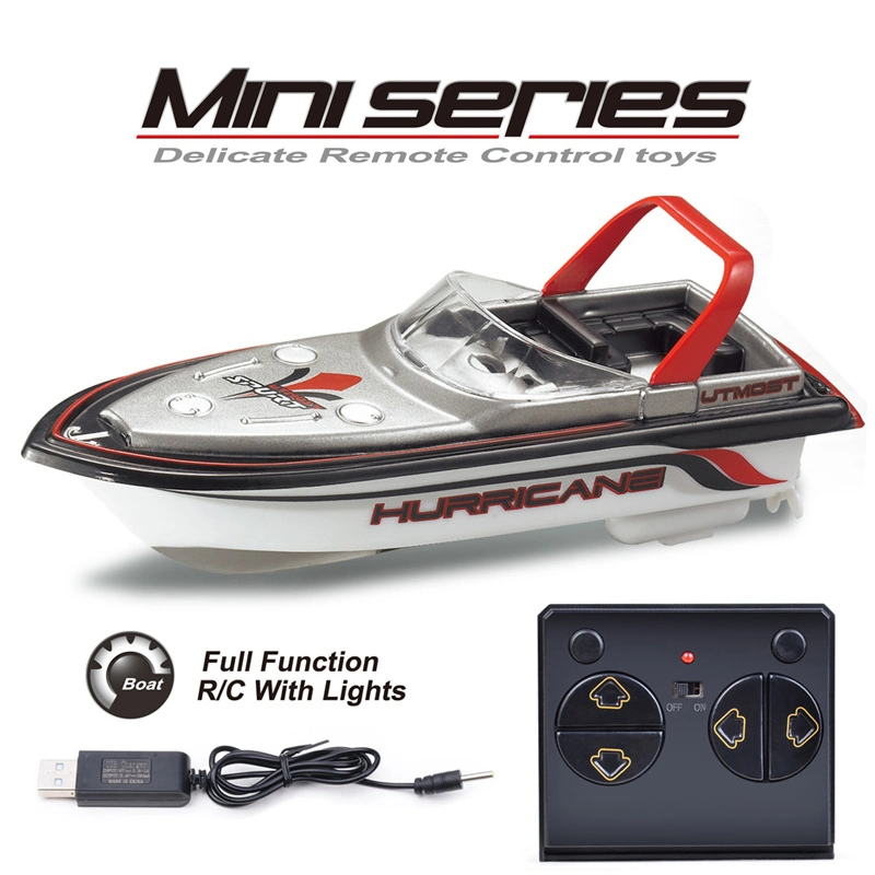 2.4G Mini Barco Deportivo de Control Remoto de Alta Velocidad Juguetes de Barco Modelo de Control Remoto para Niños con Luz Juego de Barco de Agua de Verano Alta Velocidad RC Boat