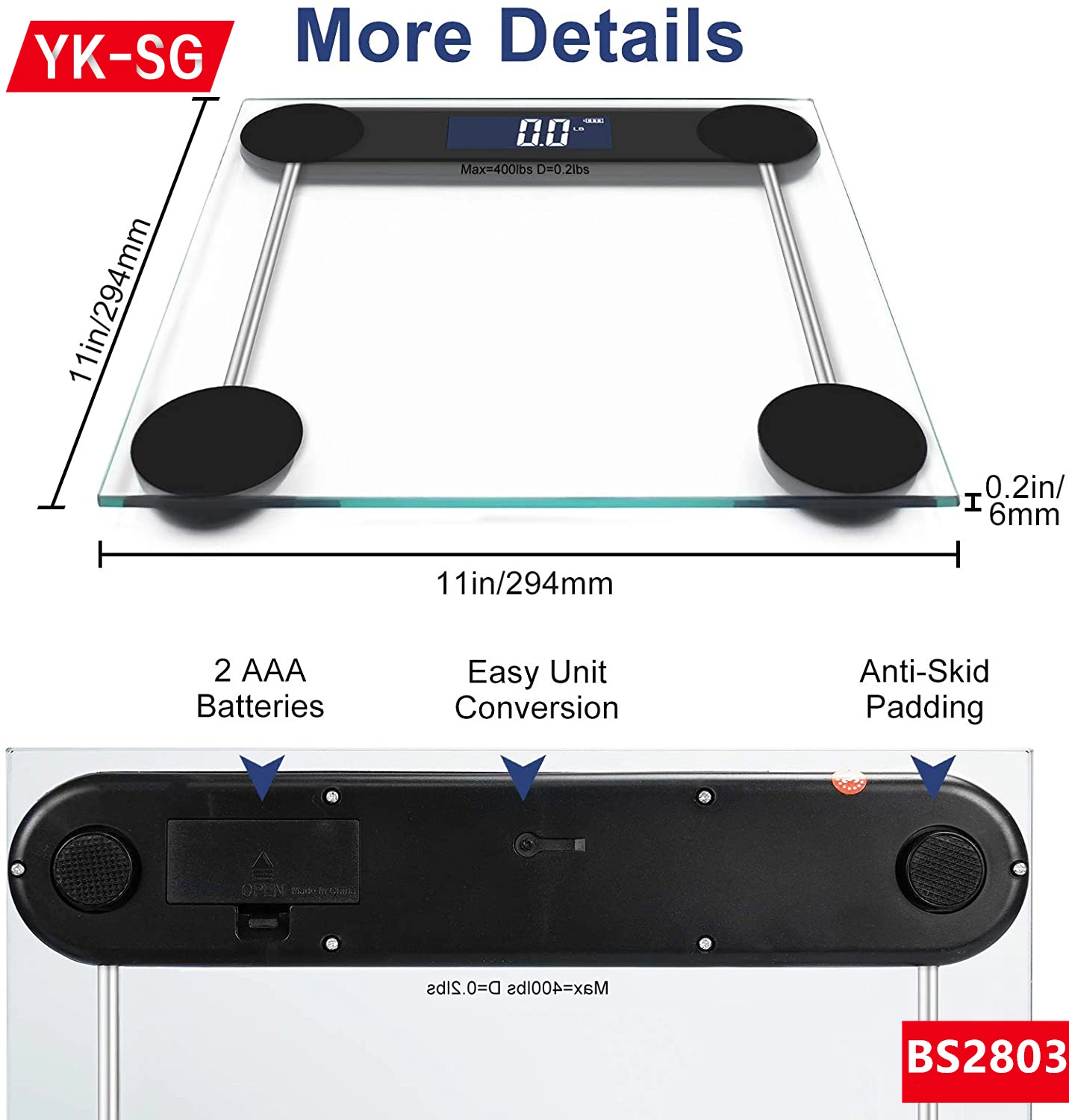 Waterproof 180kg Electronic Personal Body Weight Scale Digital Human Body Weighing Scale