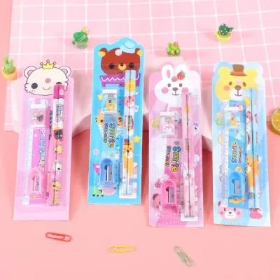 Very Cheap 5PCS Stationery Set for Promotion Kids and School