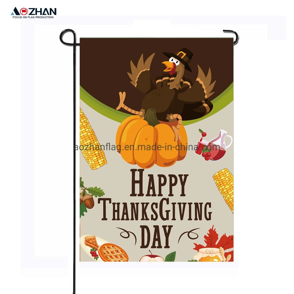 Decoraciones del Festival Halloween Courtyard Sublimation Double Sided Thanksgiving Garden Flags