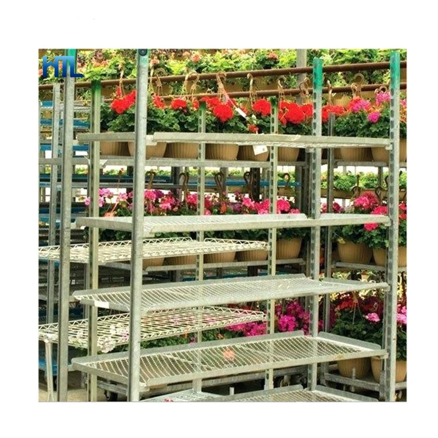 Good Quality Galvanized Greenhouse Industrial Metal Wire Mesh Sheet Flower Trolley