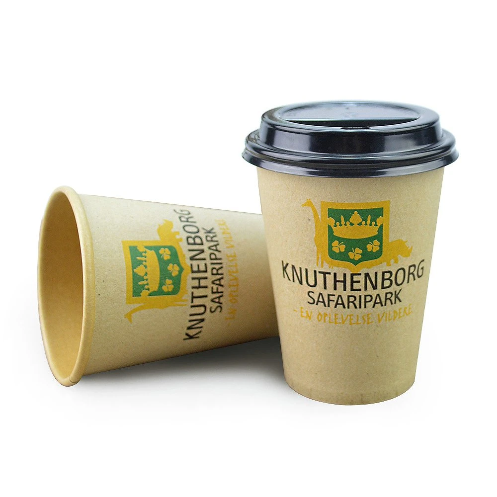 China Made Biodegradable Disposable Single and Double Wall Custom Printed PLA Coated Coffee Paper Cups with Logo and Lid