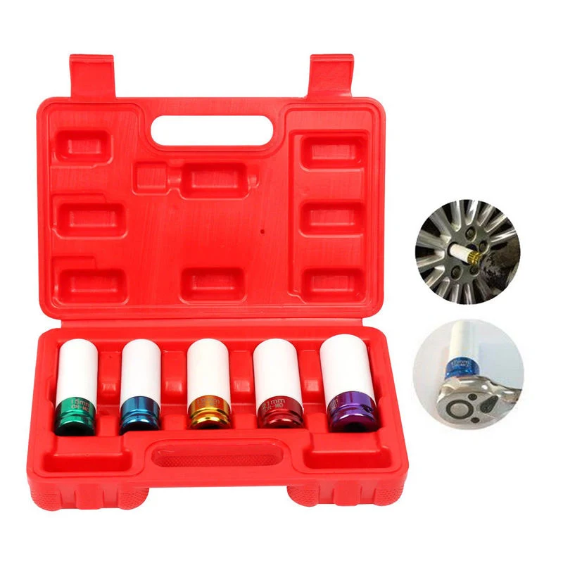 Automotive Tools Sample Customization 5PCS Drive Impact Socket Set with Protective Sleeves