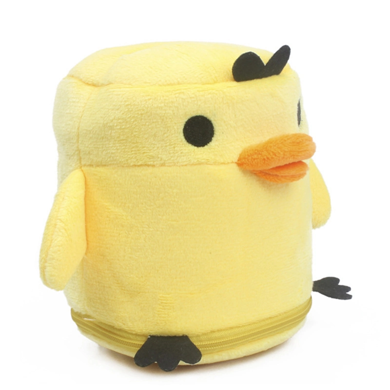 Custom Made Cute Yellow Chicken Design Soft Cover Plush Animal Tissue Box