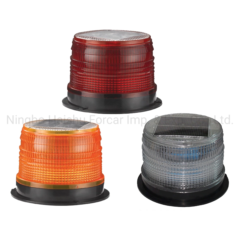 Road Traffic Car 6PCS LED Solar Warning Beacon Caution Signal Light Traffic Safety Emergency Warning Lighting with Magnetic Base Rechargeable LED Warning Lamp