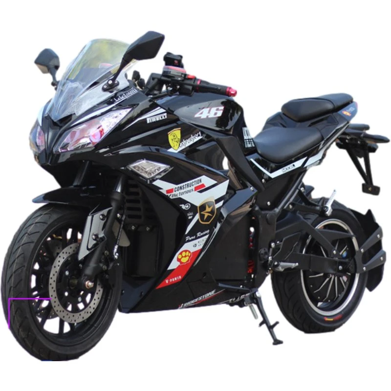 3000W Certificat EEC Haute Vitesse 80kmp V6 Moto Électrique 72V Kawasaki Ninja Motocyclette