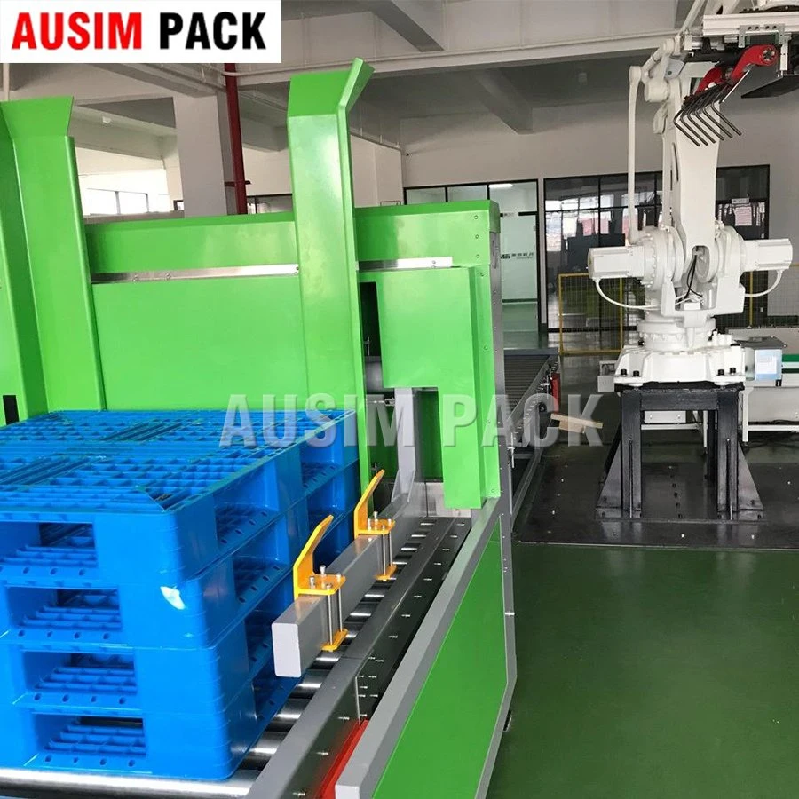 Juice Liquid Automatic Carton Box Palletizing Packaging System with Pallet Dispenser Packing Machine