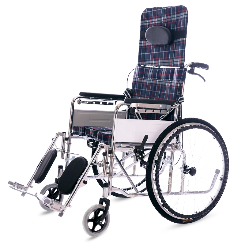 Transport Lightweight Thick Steel Frame, Height Adjustable Wheel Chair